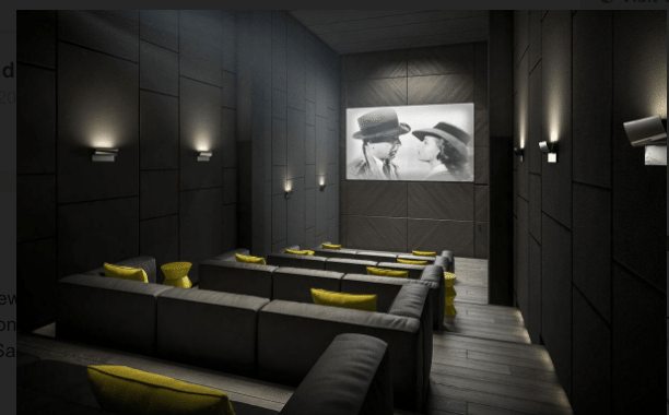 Cityzen Development Group's 158 Front Condos Theatre Room Rendering