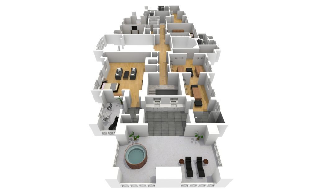 BuzzBuzzHome's 3-D floor plan of the Drizzy Manor.